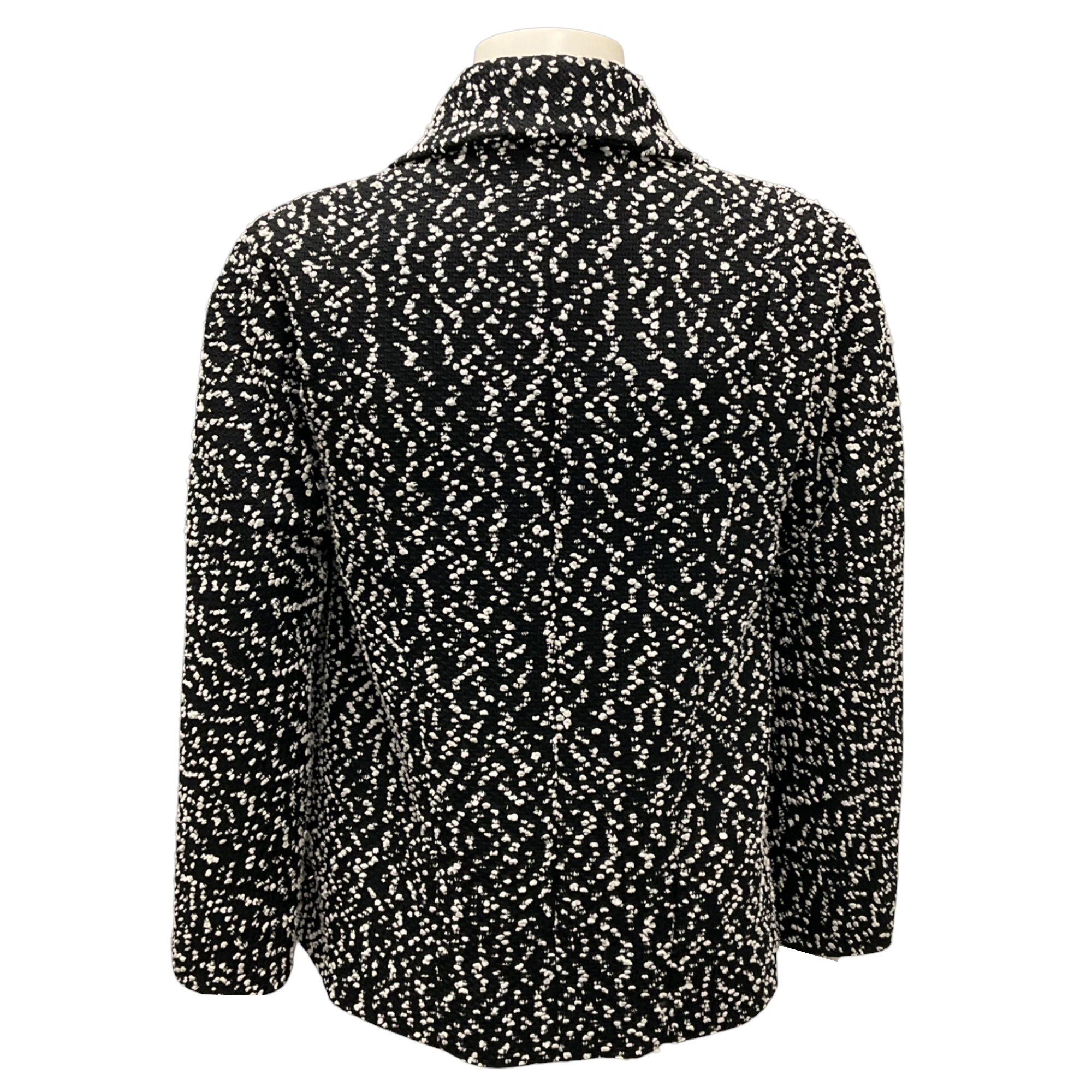 Chanel Black / White 2019 La Pausa CC Button Wool Tweed Belted Jacket