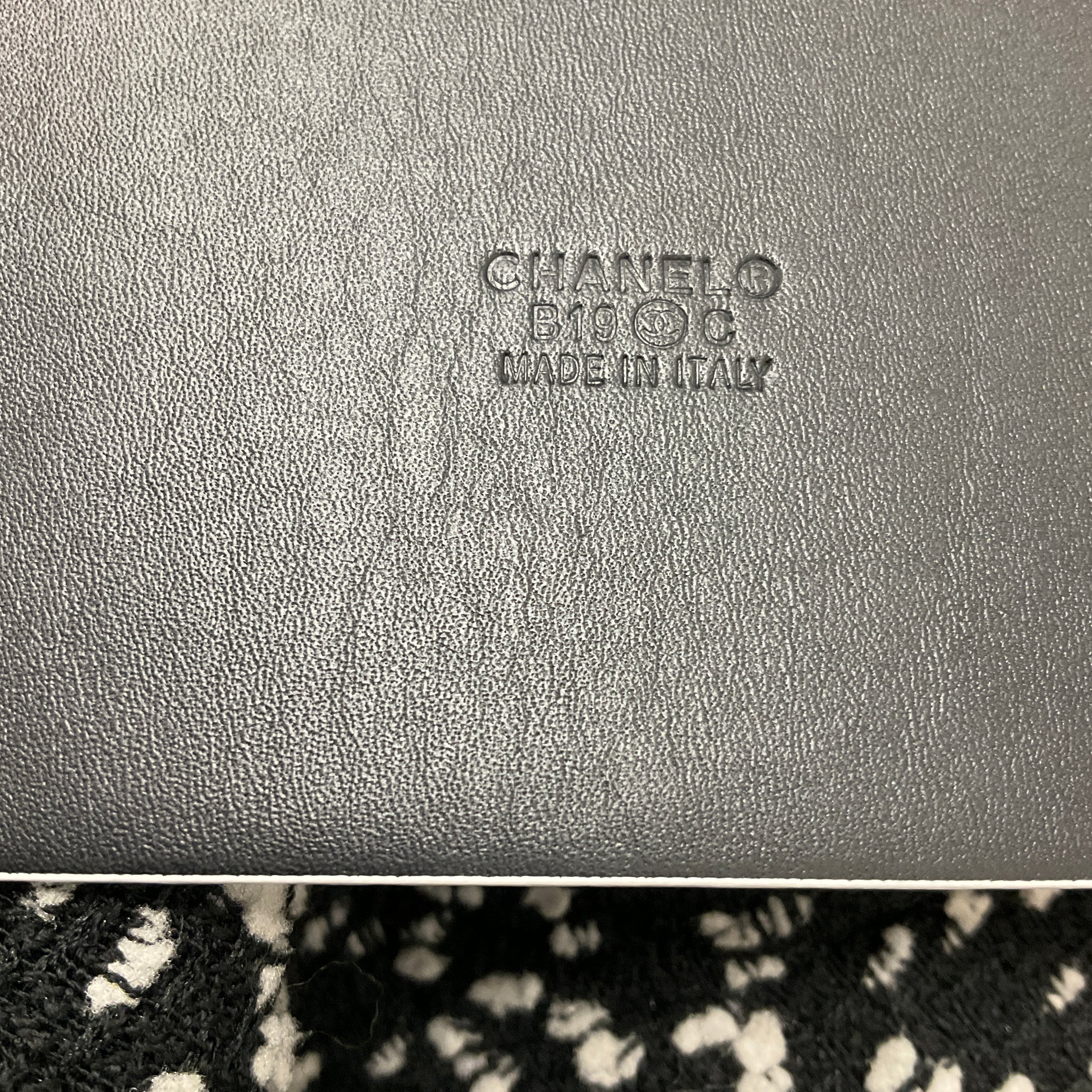 Chanel Black / White 2019 La Pausa CC Button Wool Tweed Belted Jacket