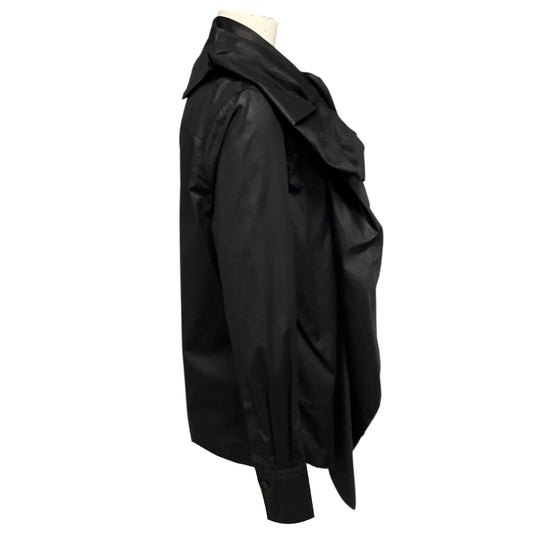 McQueen Black Ruffle Bow Cotton Shirt
