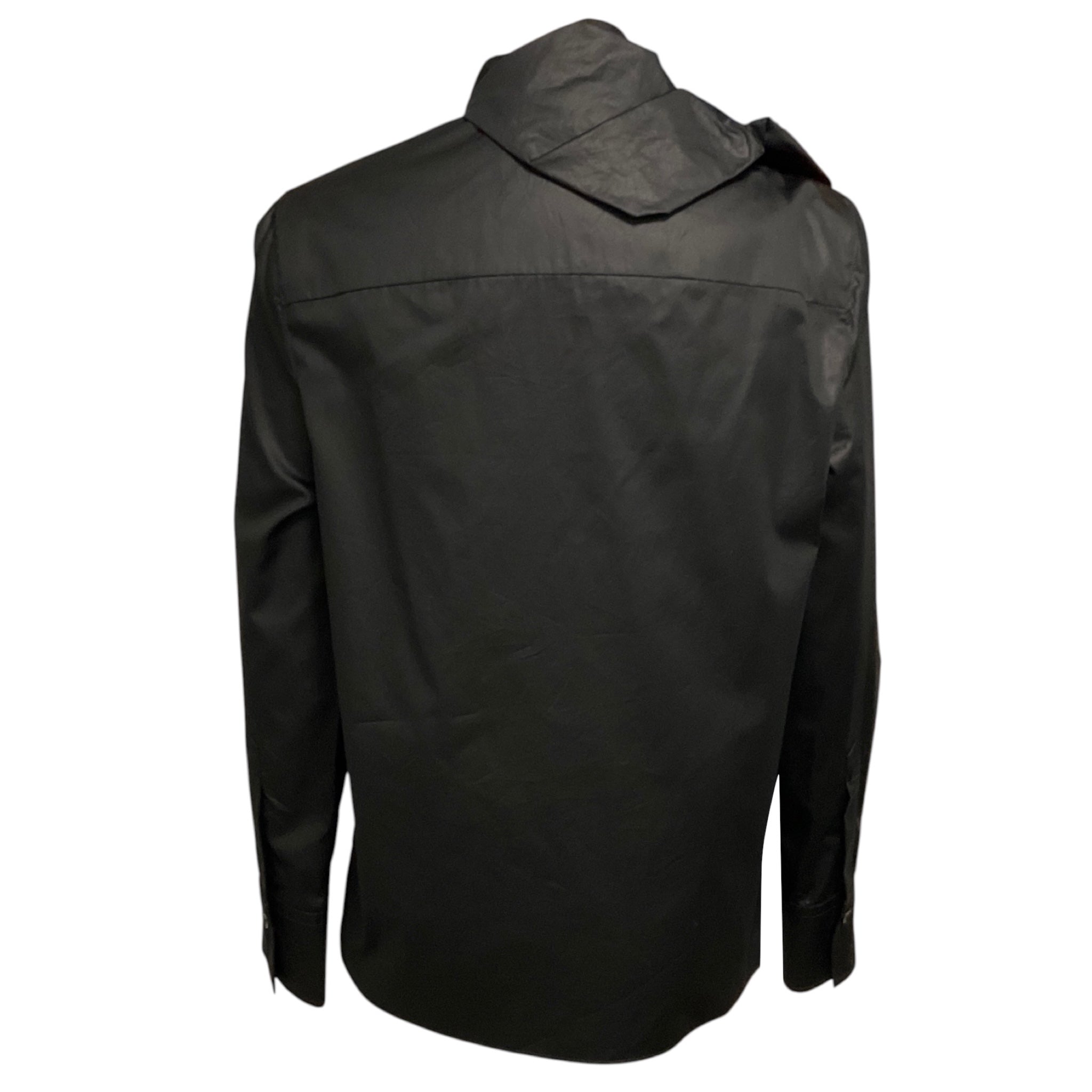 McQueen Black Ruffle Bow Cotton Shirt