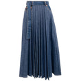 Load image into Gallery viewer, Sacai Blue Denim Pleated Wrap Midi Skirt

