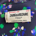 Load image into Gallery viewer, Zadig & Voltaire Navy Blue Multi Renew Bianca Flower Strass Silk Midi Dress
