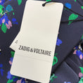 Load image into Gallery viewer, Zadig & Voltaire Navy Blue Multi Renew Bianca Flower Strass Silk Midi Dress
