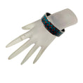 Load image into Gallery viewer, Hermes Blue / Red Multi Geometric Pattern Print Enamel Bangle Bracelet
