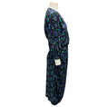 Load image into Gallery viewer, Zadig & Voltaire Navy Blue Multi Renew Bianca Flower Strass Silk Midi Dress
