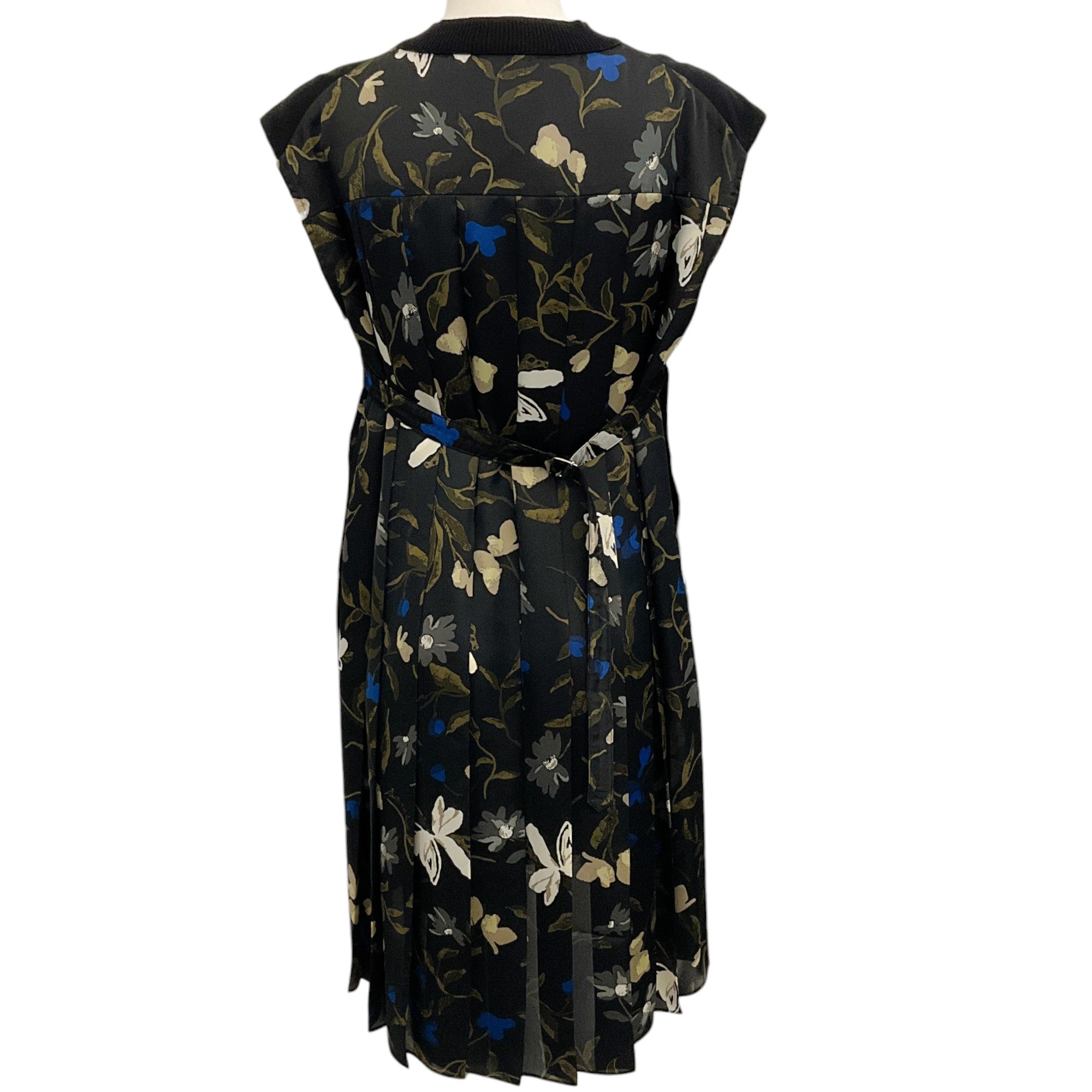 Sacai Black Floral Knit Front Dress