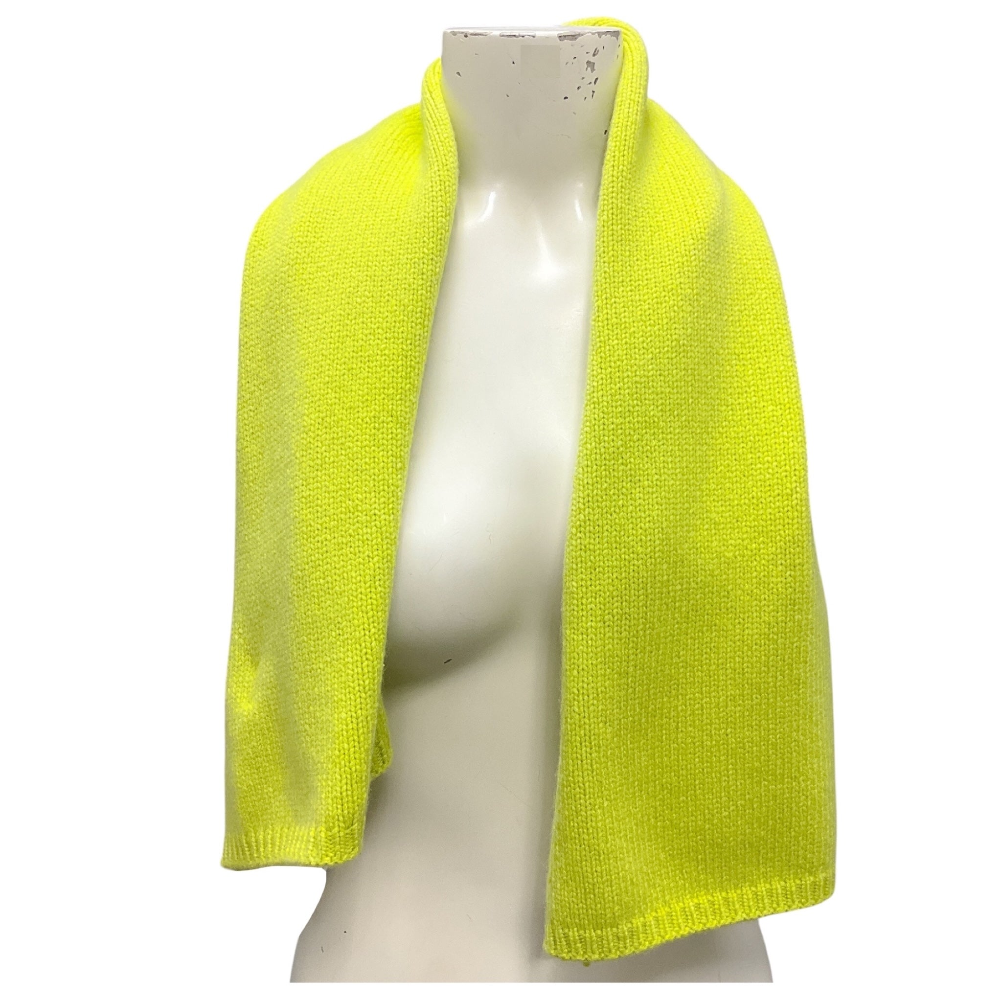 Hermes Lime Green Cashmere Knit Scarf