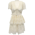 Load image into Gallery viewer, Self Portrait Cream Flower Lace Collar Mini Dress

