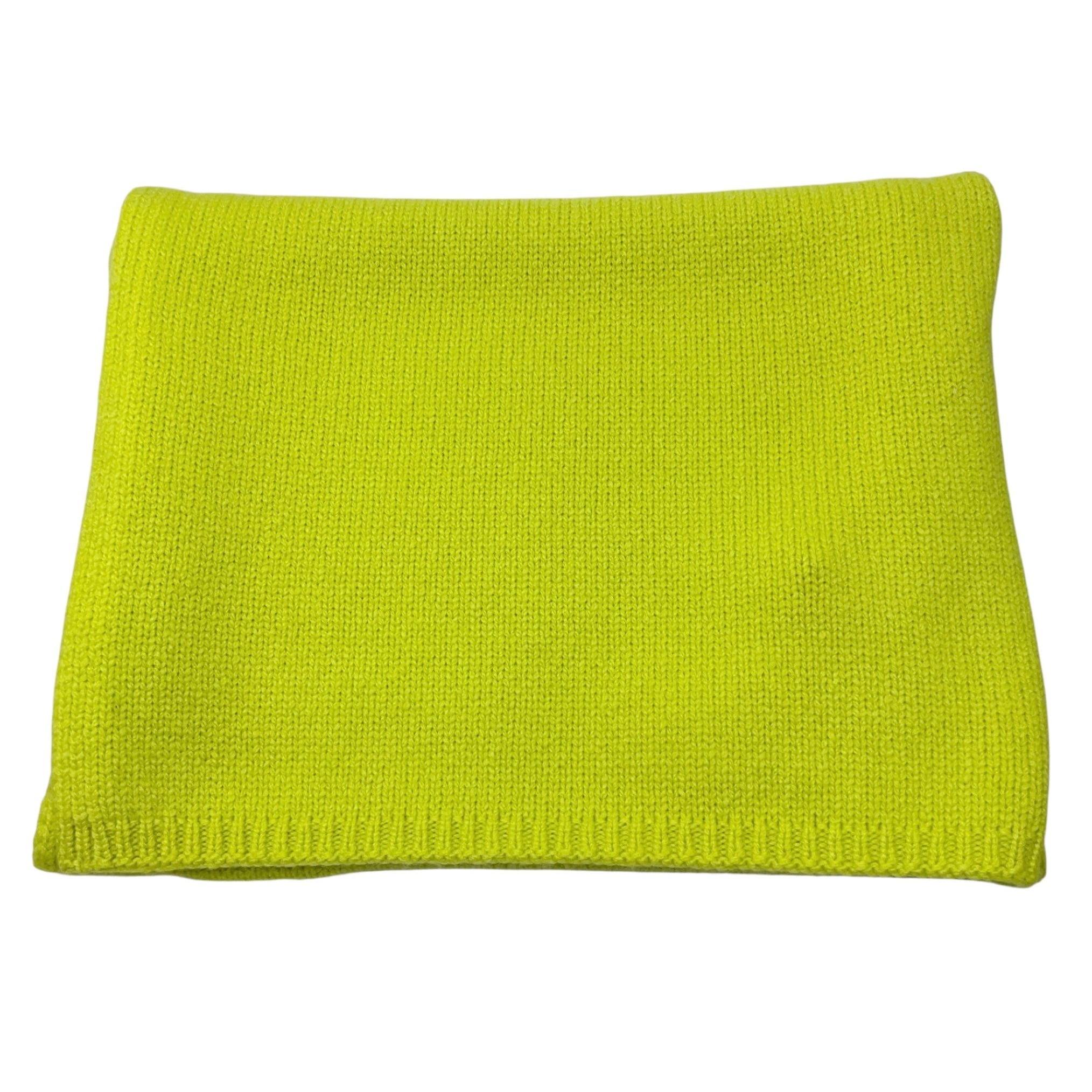 Hermes Lime Green Cashmere Knit Scarf