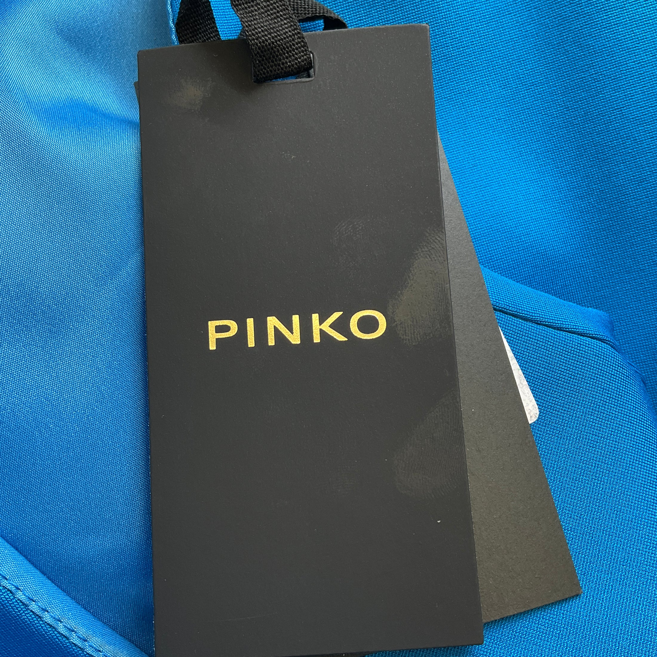 Pinko Blue Angolare Abito Punto Stoffa Scuba Dress