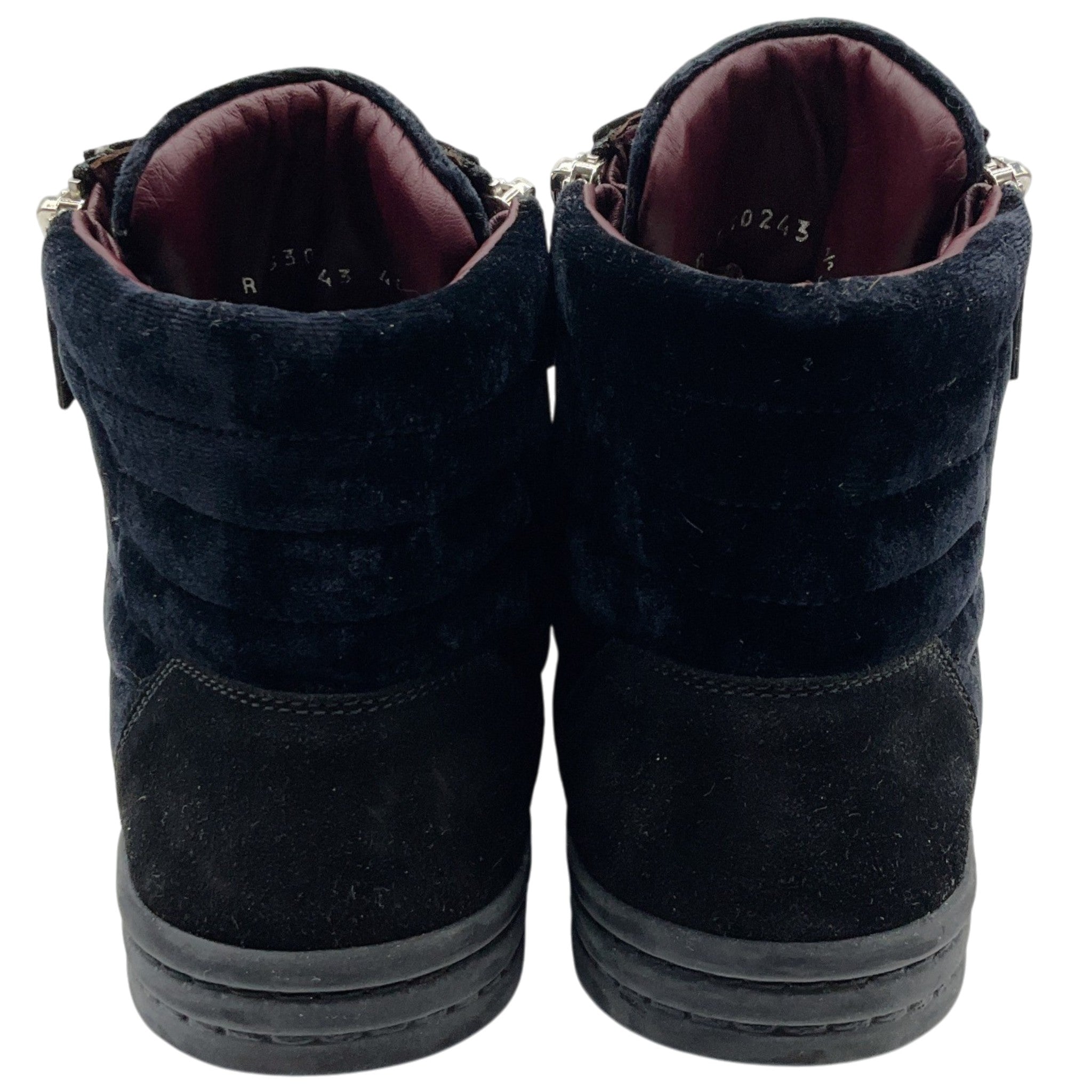 Chanel Black Velvet High Top Sneakers