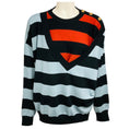 Load image into Gallery viewer, Sonia Rykiel Light Blue / Black Multi Striped Layered Asymmetric Wool Knit Sweater
