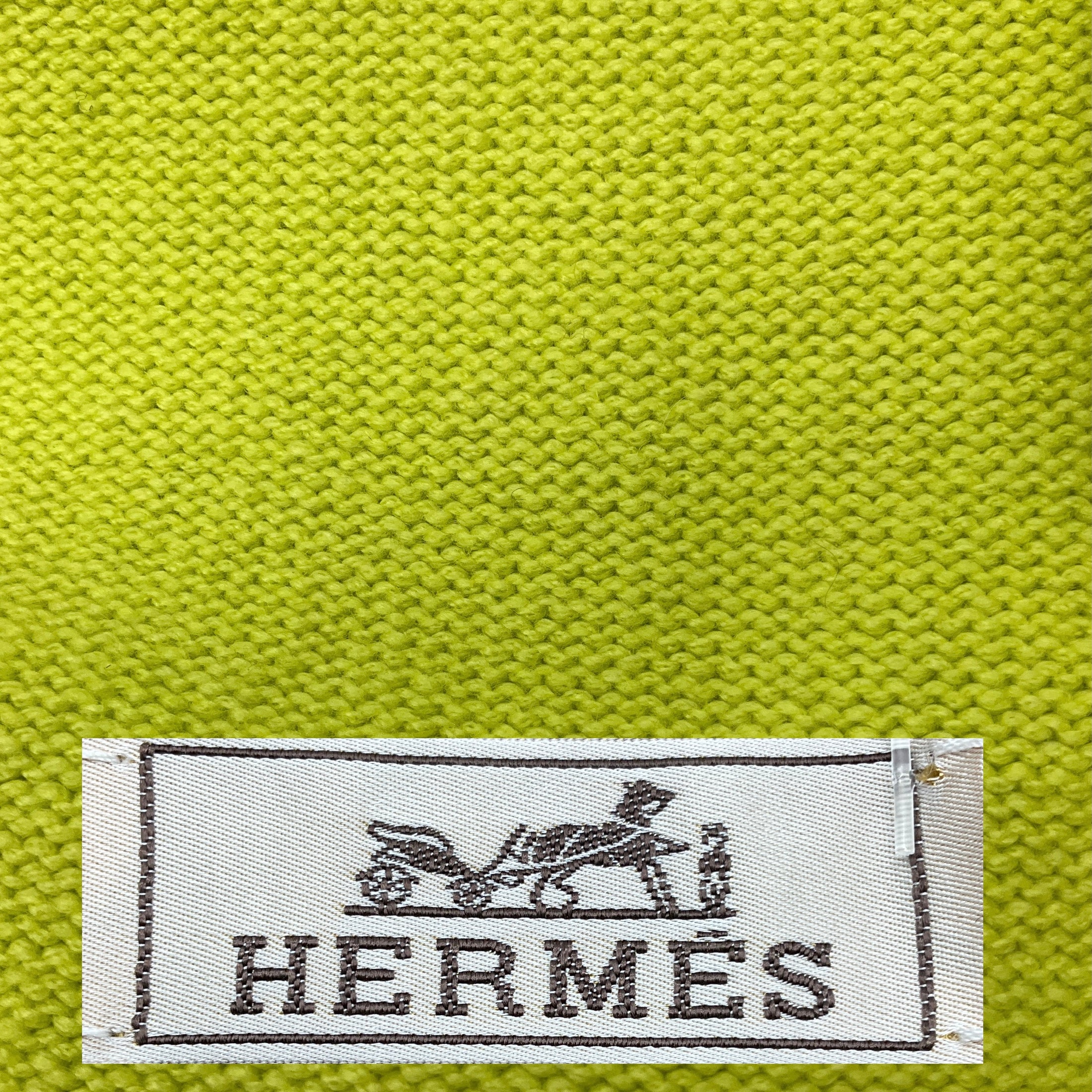 Hermes Lime Green Cashmere Knit Scarf
