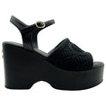 Load image into Gallery viewer, Chanel 2025 Black Mesh CC Logo Platform Sandals
