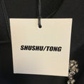 Load image into Gallery viewer, SHUSHU/TONG Black Crystal Embellished Puff Sleeve Wool Top

