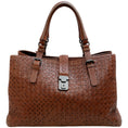 Load image into Gallery viewer, Bottega Veneta Roma Brown Intrecciato Leather Satchel

