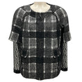 Load image into Gallery viewer, Chanel Black / Grey / Silver 2016 CC Logo Button Fantasy Tweed Jacket

