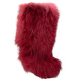 Load image into Gallery viewer, Sonia Rykiel Burgundy Knee-High Lamb Fur Boots
