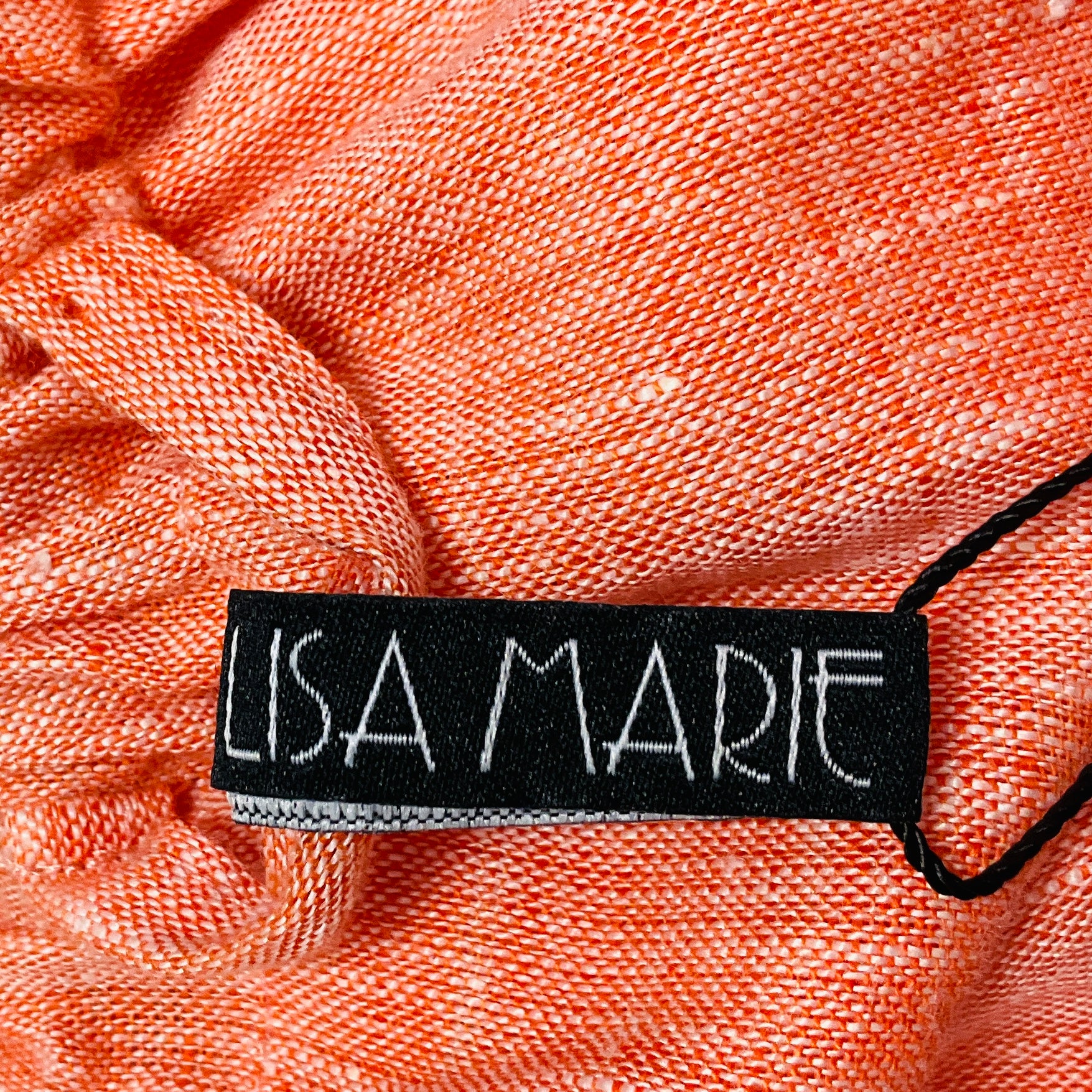 Lisa Marie Fernandez Orange Rosie Off-the-Shoulder Linen Maxi Dress with Belt