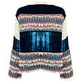 Load image into Gallery viewer, See by Chloe Blue Multi Deep Water Fringed Tweed and Velvet Top
