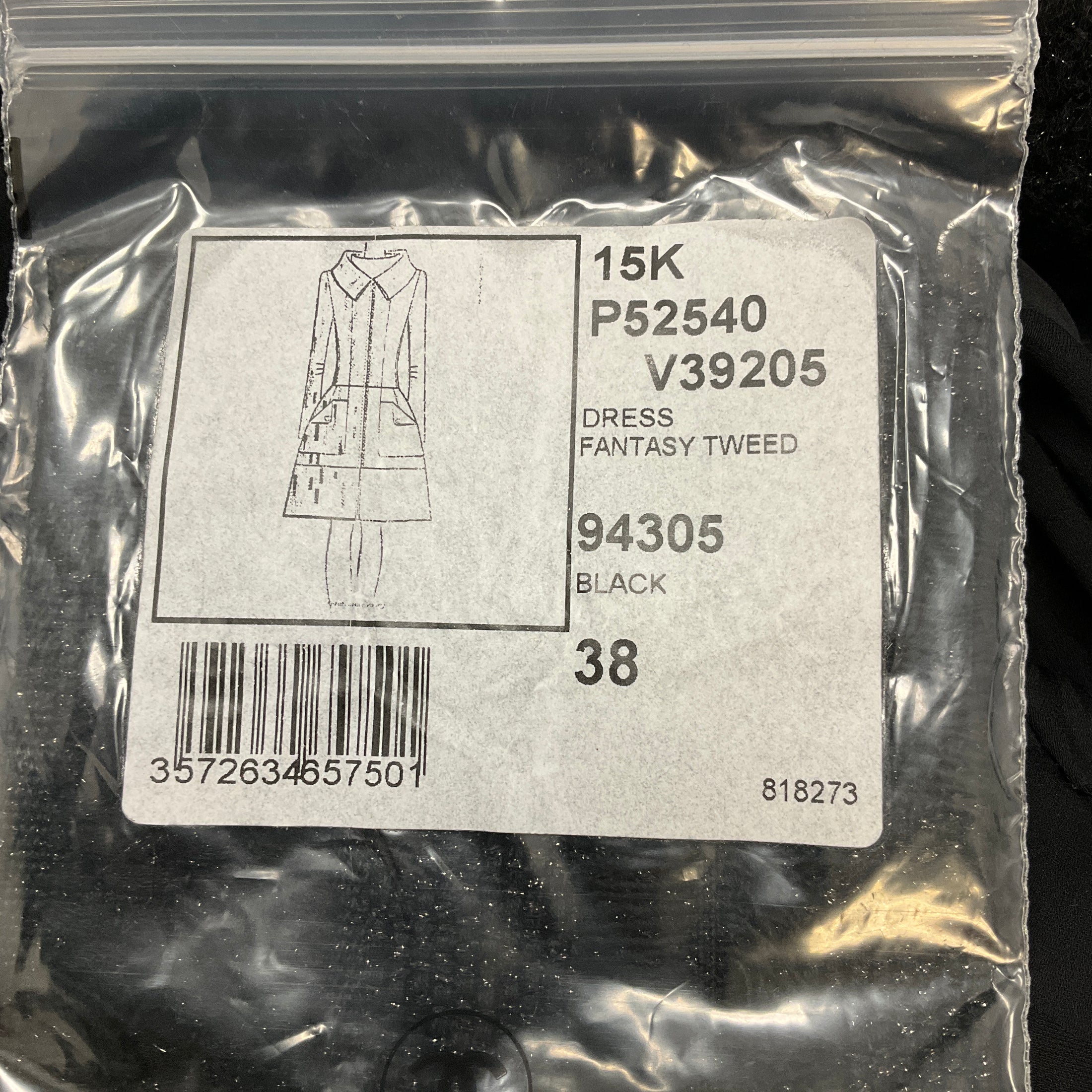 Chanel Black 2015 Fantasy Tweed Dress