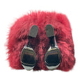 Load image into Gallery viewer, Sonia Rykiel Burgundy Knee-High Lamb Fur Boots
