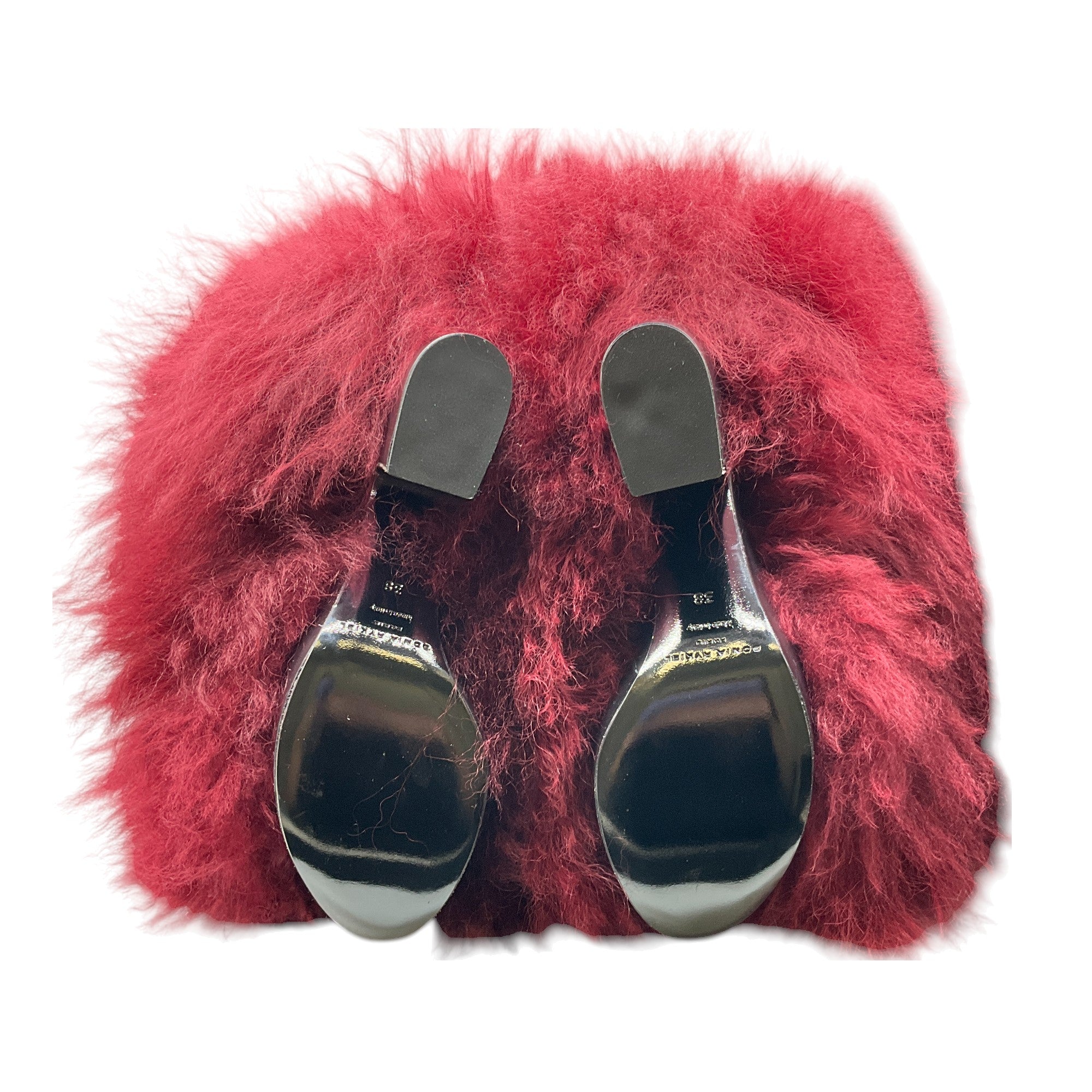 Sonia Rykiel Burgundy Knee-High Lamb Fur Boots