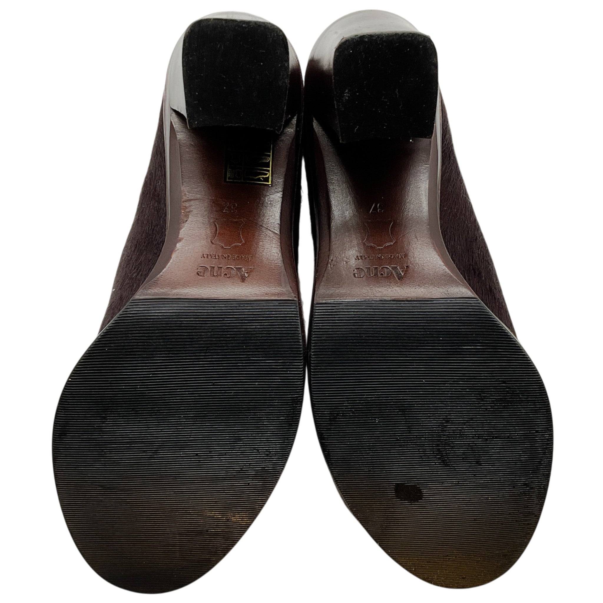 Acne Studios Brown Calf Hair / Fuchsia Sock Booties
