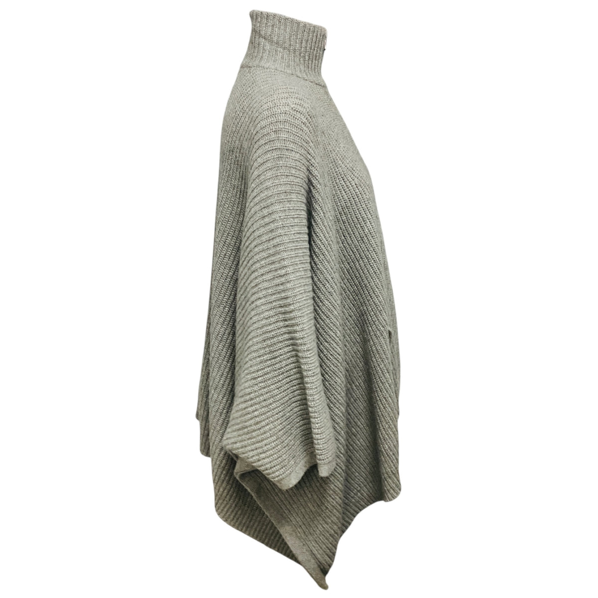 Ralph Lauren Black Label Heather Grey Zip Front Merino Wool and Cashmere Knit Sweater