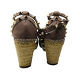 Load image into Gallery viewer, Valentino Rose Rockstud Double Leather Wedge Espadrilles
