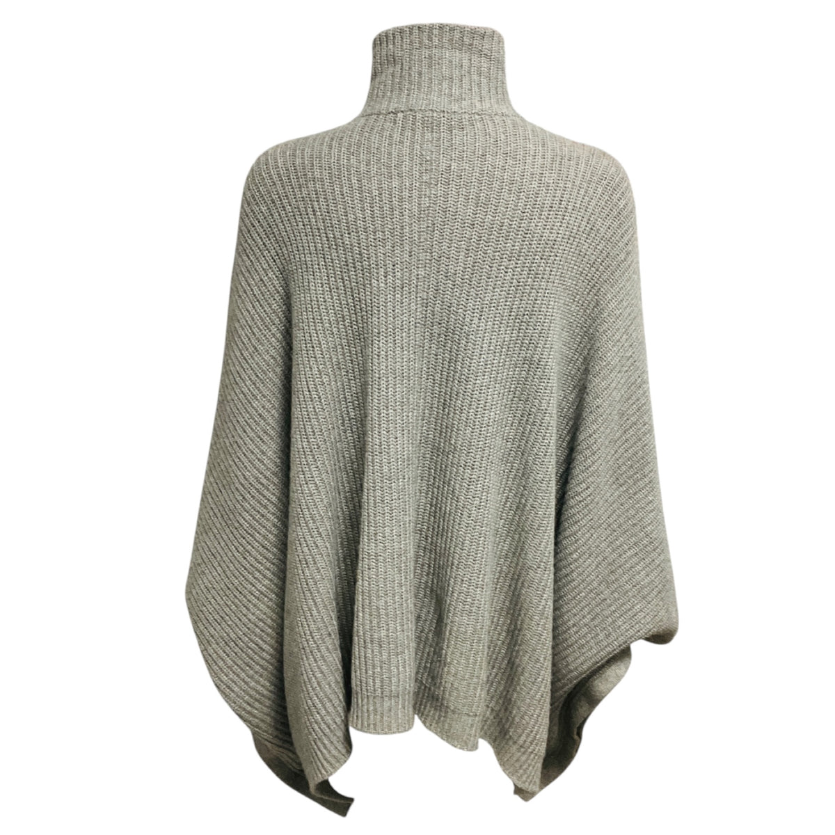 Ralph Lauren Black Label Heather Grey Zip Front Merino Wool and Cashmere Knit Sweater