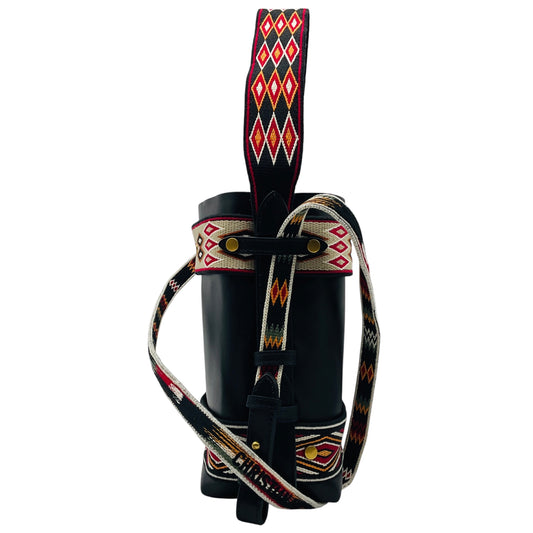 Christian Dior Black / Red Diorodeo Small Leather Hobo Shoulder Bag