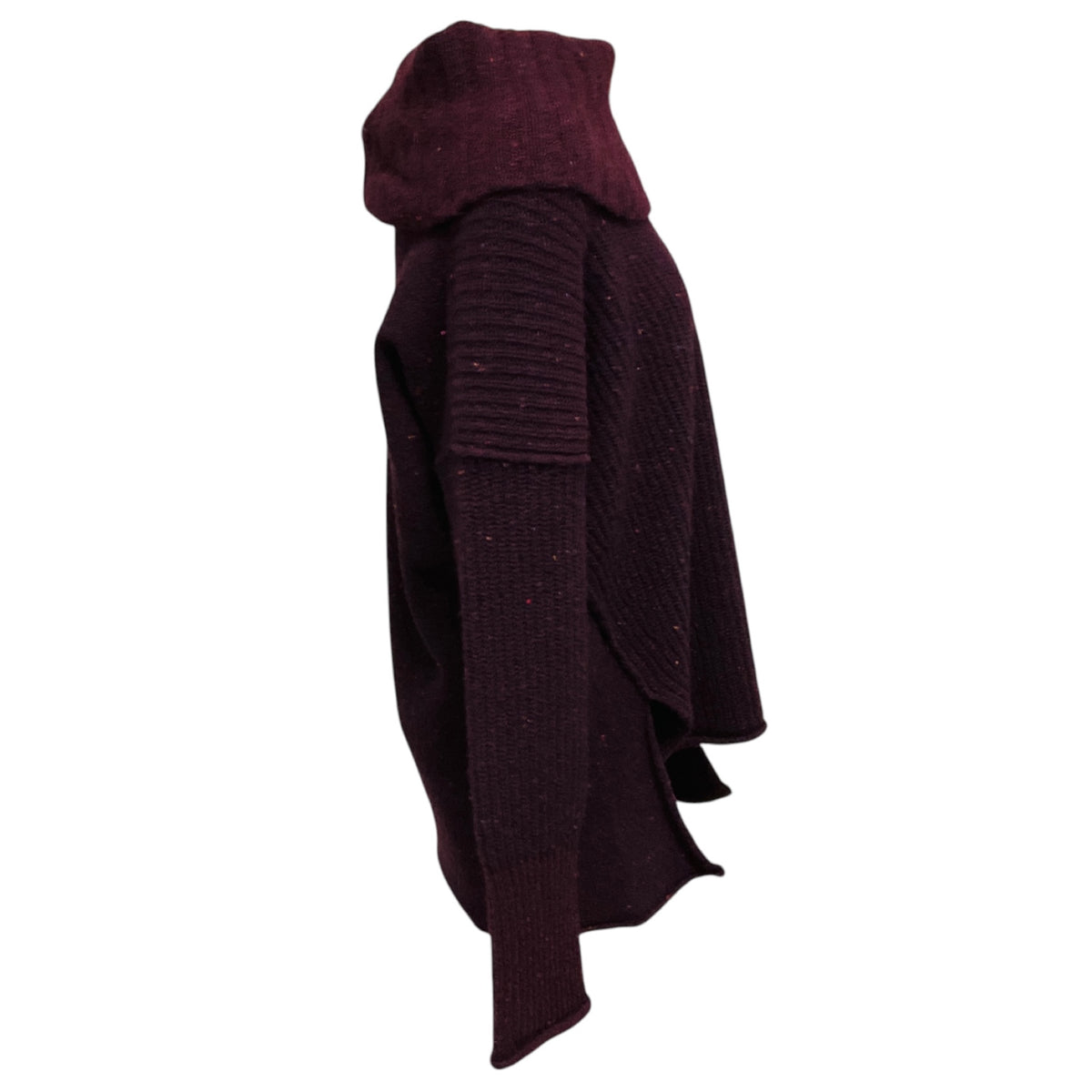 Sonia Rykiel Burgundy Speckled Long Sleeved Cashmere Knit Sweater