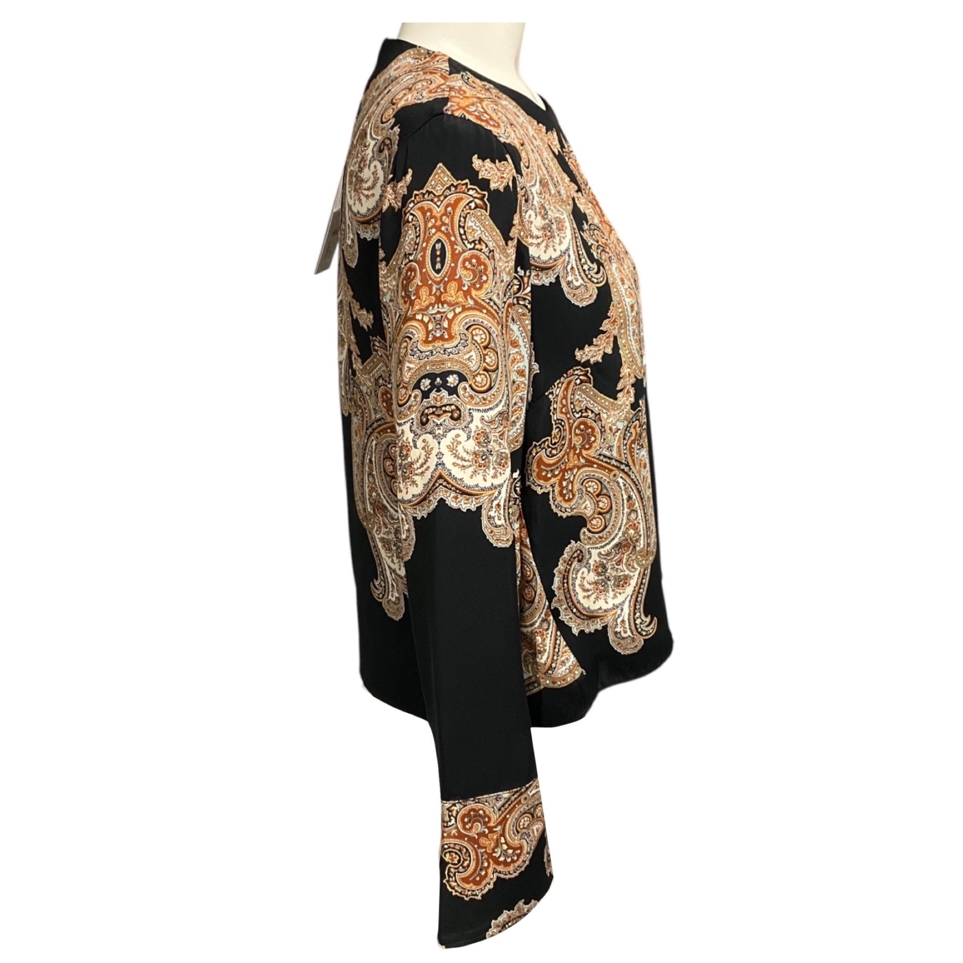 Veronica Beard Black Multi Paisley Printed Karisse Blouse
