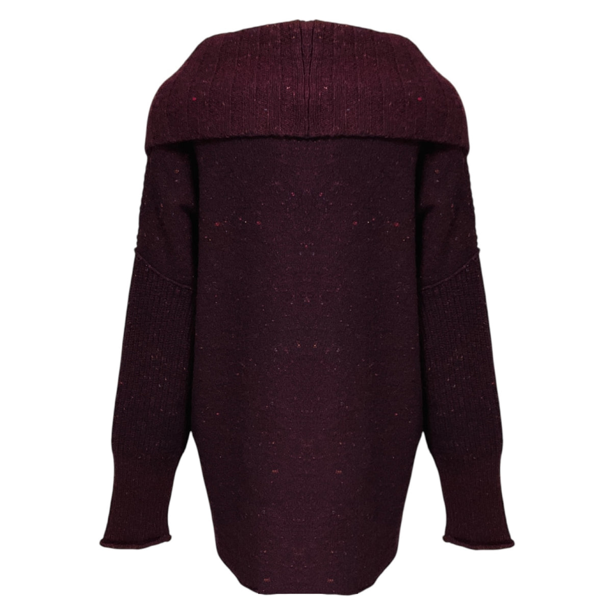 Sonia Rykiel Burgundy Speckled Long Sleeved Cashmere Knit Sweater
