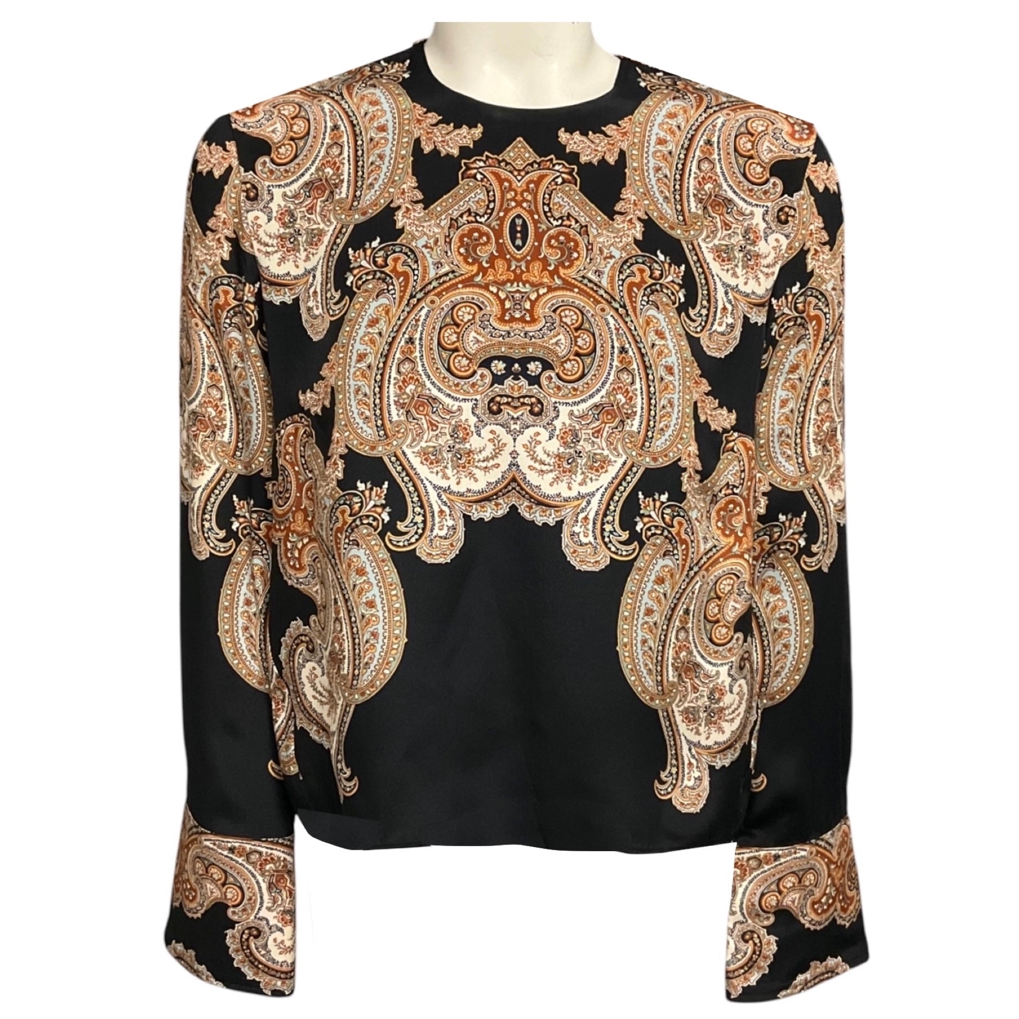 Veronica Beard Black Multi Paisley Printed Karisse Blouse
