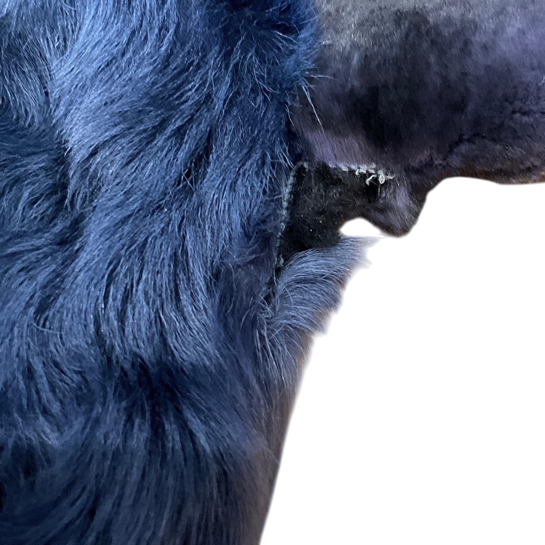 Yves Salomon Vintage Blue Lamb and Fox Hooded Jacket