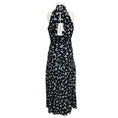 Load image into Gallery viewer, Veronica Beard Navy Multi Brock Ruched Floral Print Silk Crepe de Chine Midi Dress
