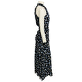Load image into Gallery viewer, Veronica Beard Navy Multi Brock Ruched Floral Print Silk Crepe de Chine Midi Dress
