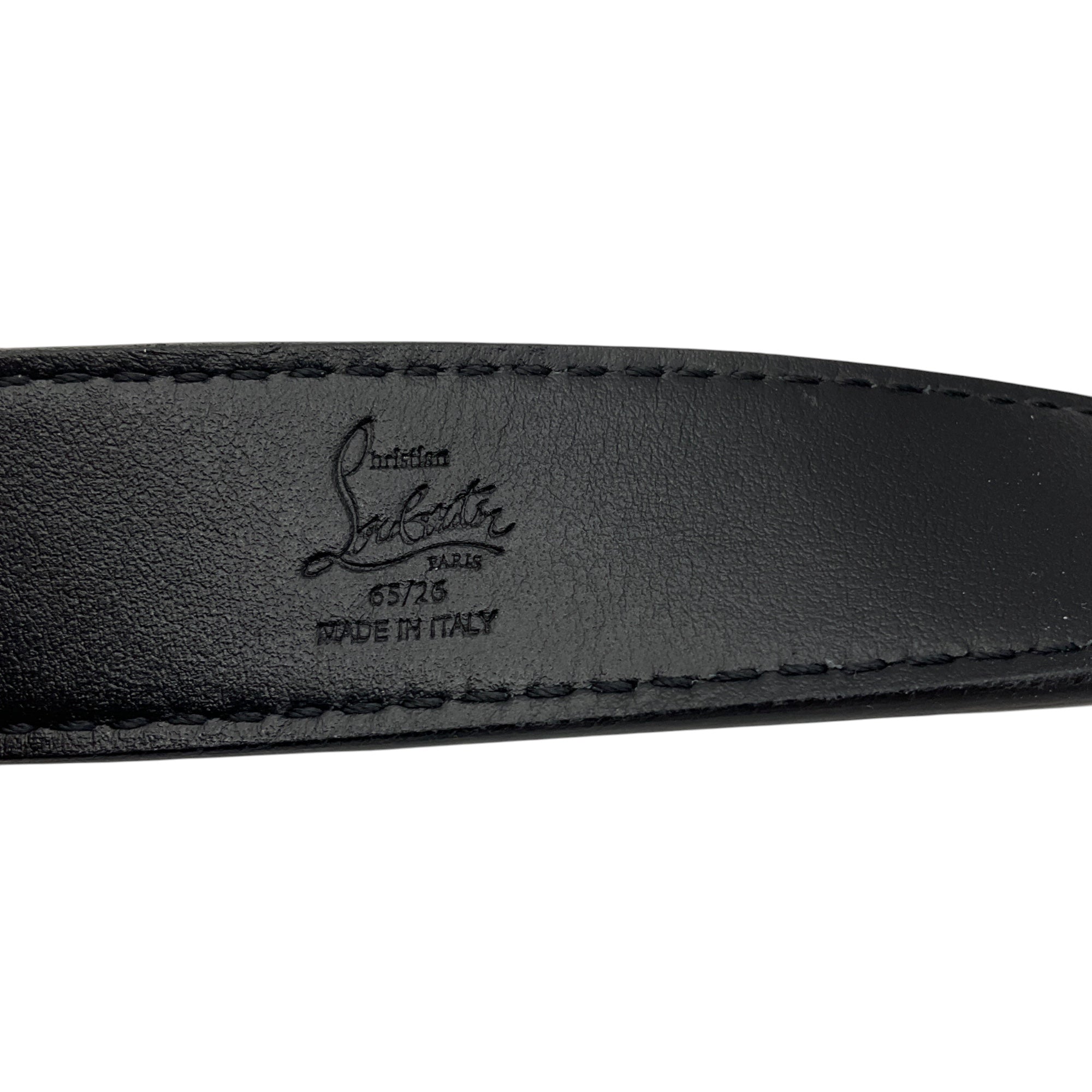 Christian Louboutin Anthracite Embossed Leather Giddy Belt