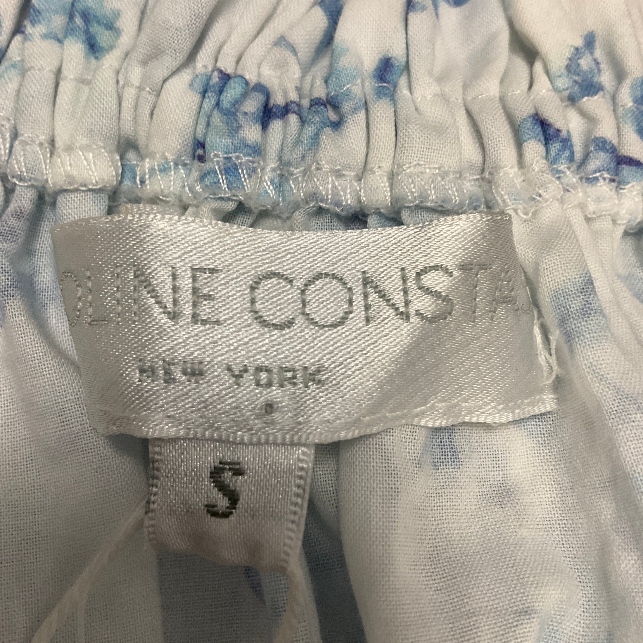 Caroline Constas Blue Watercolor Floral Sage Mini Dress