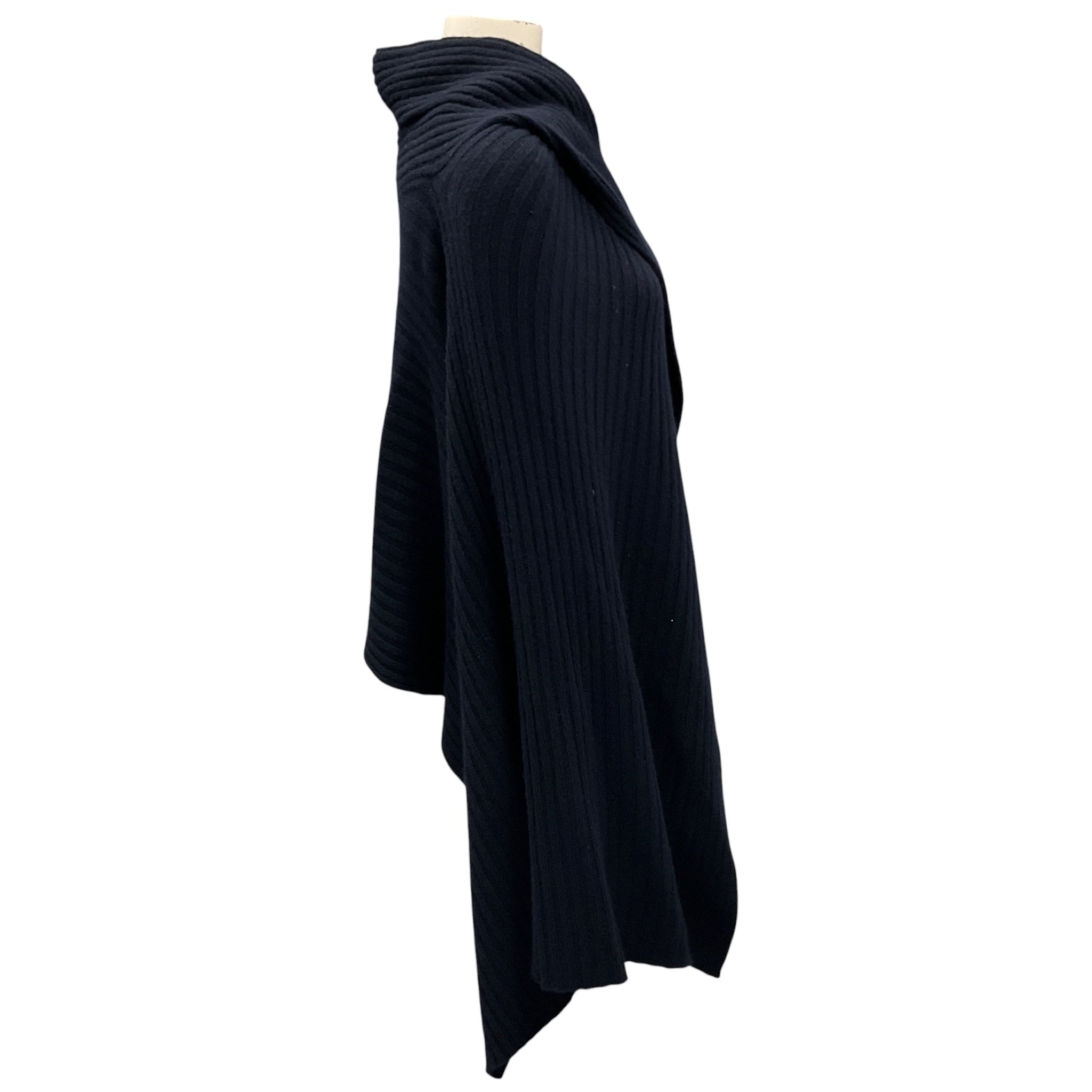 Autumn Cashmere Navy Hybrid Rib Cape Sweater