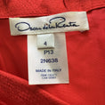 Load image into Gallery viewer, Oscar de la Renta Red Belted Sleeveless Flared Silk Damask Brocade Dress
