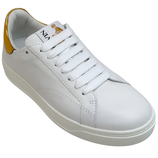 Lanvin White / Gold Leather DDBO Sneakers
