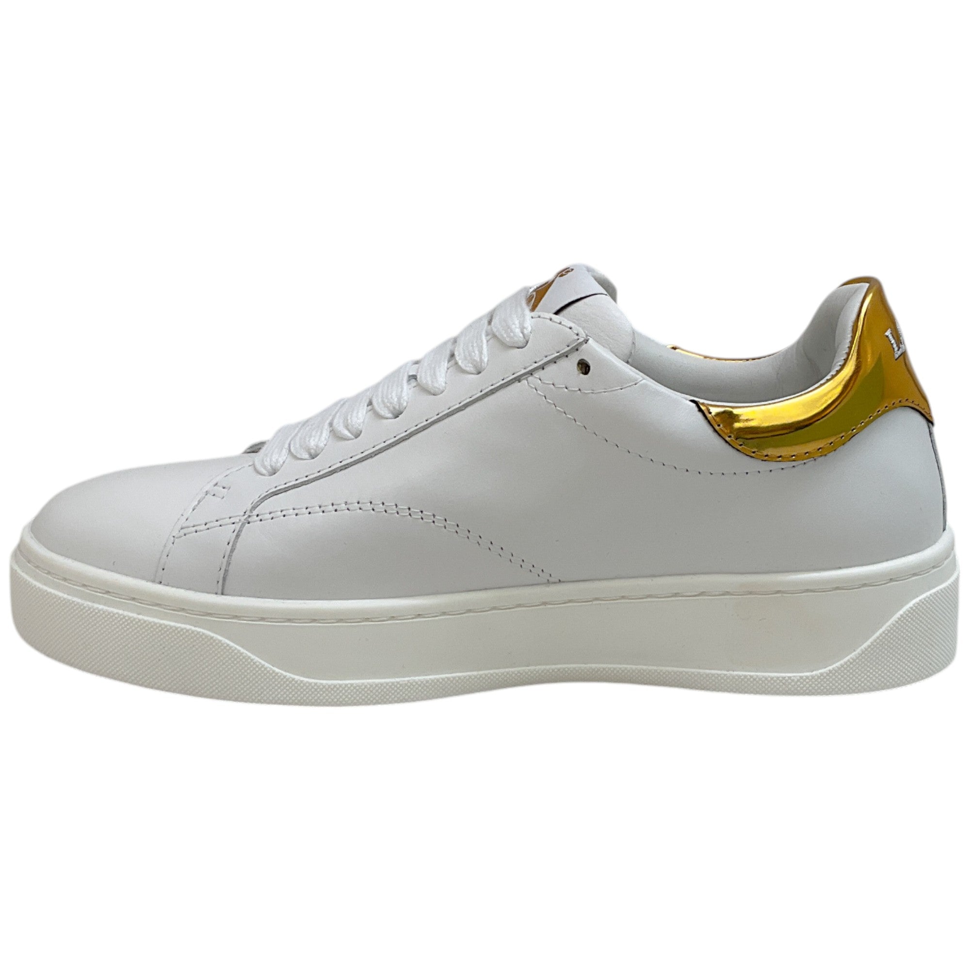 Lanvin White / Gold Leather DDBO Sneakers