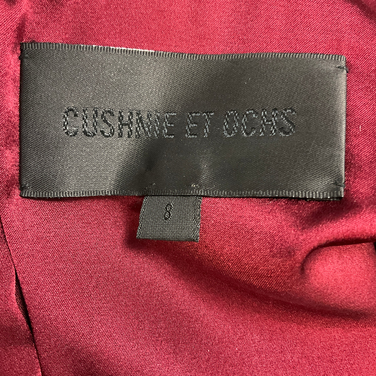 Cushnie et Ochs Burgundy Sleeveless High Low Peplum Top