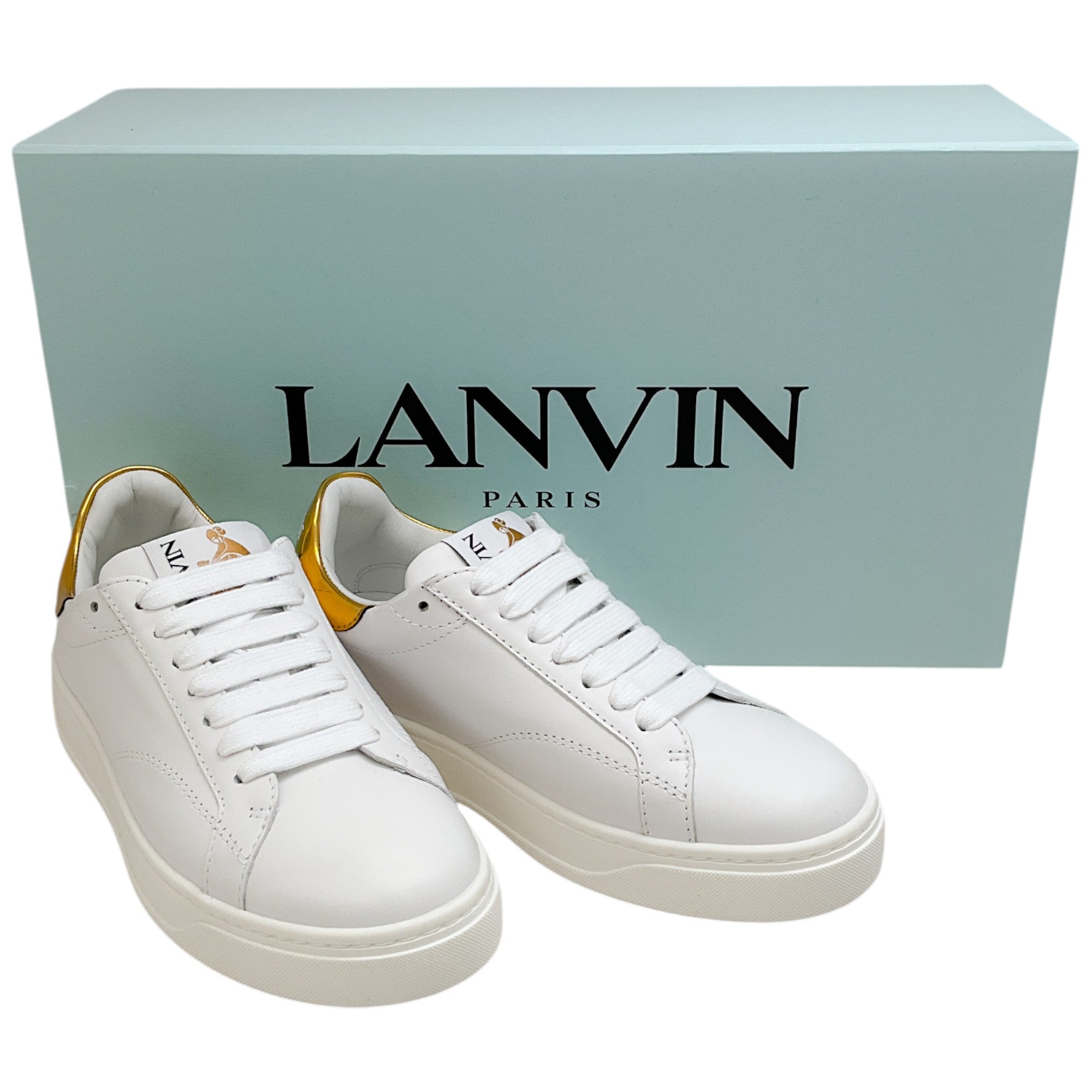 Lanvin White / Gold Leather DDBO Sneakers