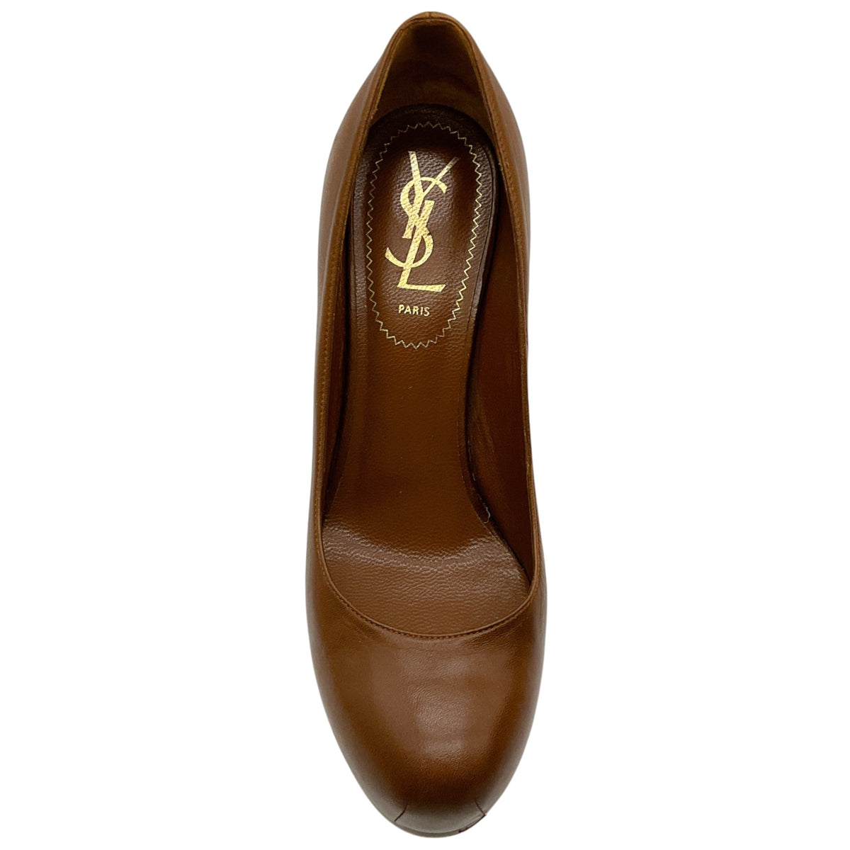 Saint Laurent Brown Leather Tribute Platform Pumps