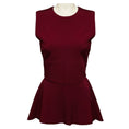 Load image into Gallery viewer, Cushnie et Ochs Burgundy Sleeveless High Low Peplum Top
