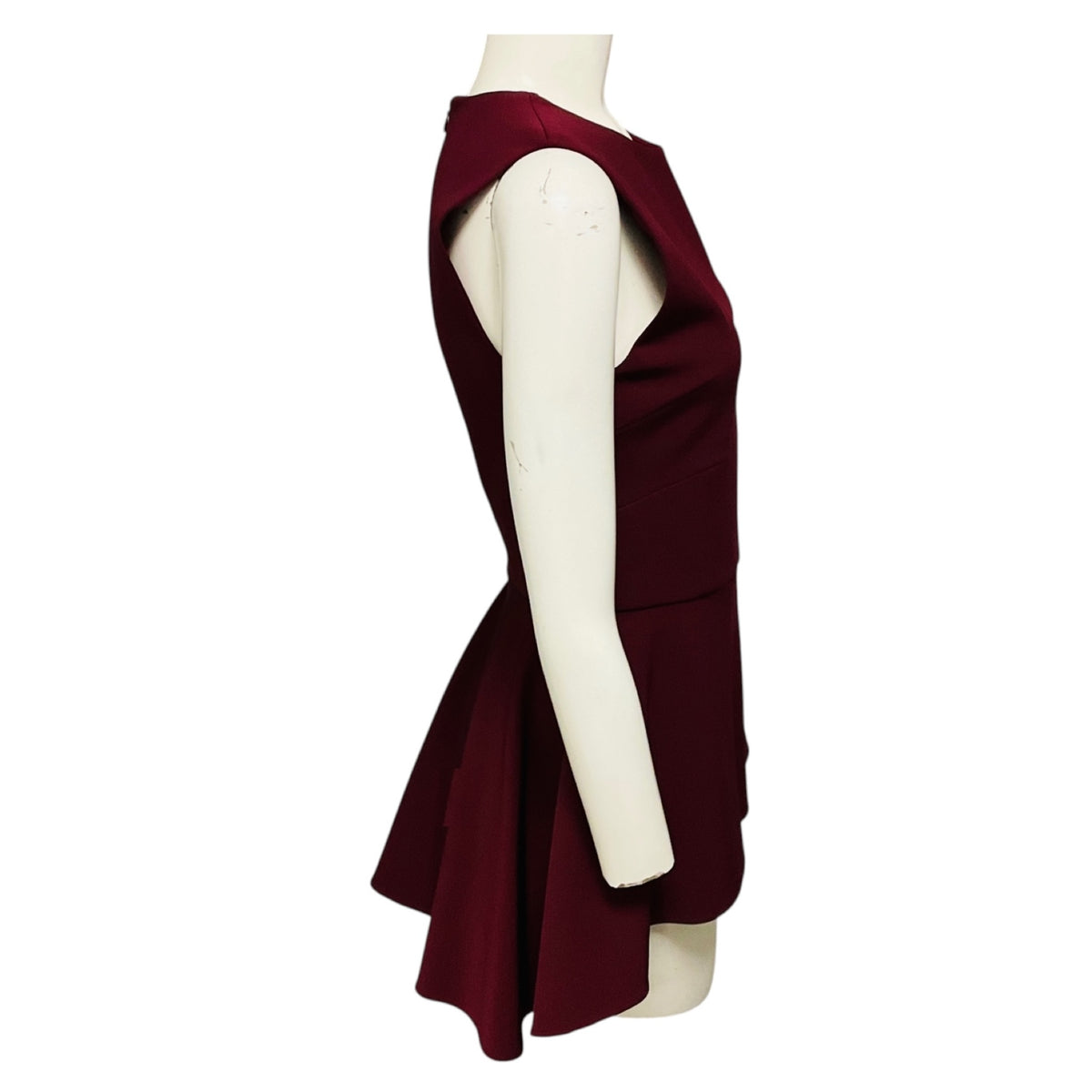 Cushnie et Ochs Burgundy Sleeveless High Low Peplum Top